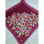 Safir Tuhafiye Pamuklu Desenli Yazma - 100 x 100 cm - Cam Göbeği - Pembe