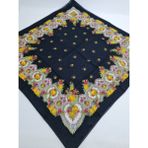 Safir Tuhafiye Pamuklu Desenli Yazma - 100 x 100 cm - Çam Yeşili - Mavi