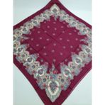 Safir Tuhafiye Pamuklu Desenli Yazma - 100 x 100 cm - Çam Yeşili - Yosun Yeşili