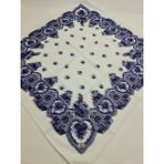 Safir Tuhafiye Pamuklu Desenli Yazma - 100 x 100 cm - Çam Yeşili