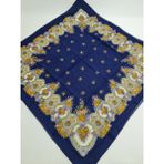 Safir Tuhafiye Pamuklu Desenli Yazma - 100 x 100 cm - Eflatun - Gri - Pembe