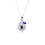 Safir Zirkon Tasli Minimal Model Stylish Night Kadin Gumus Kolye