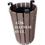 Safirkom (65 Lt.) Kompozit (Ahşap+Plastik) Yuvarlak Çöp Kovası Sç12 G Kahverengi