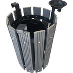 Safirkom Kompozit Ahşap Yuvarlak Çöp Kovası (30 Lt) Sç12 Antrasit - Siyah - 29 lt