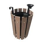 safirkom Kompozit Ahşap Yuvarlak Çöp Kovası (30 Lt) Sç12 Kahverengi