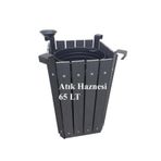 Safirkom Kompozit (ahşap+plastik) Köşeli Çöp Kovası Sç12 Dg Antrasit (65 Lt.)