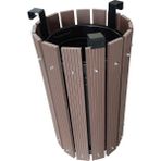 Safirkom Kompozit Ahşap+Plastik Yuvarlak Çöp Kovası 30 Lt Kahverengi