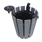 Safirkom Kompozit (Ahşap+Plastik) Yuvarlak Çöp Kovası (30 Lt) SÇ12 Antrasit