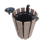 Safirkom Kompozit (Ahşap+plastik) Yuvarlak Çöp Kovası (30 Lt) SÇ12 Kahverengi