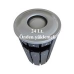 Safirkom Kompozit (Ahşap+Plastik) Yuvarlak Çöp Kovası Pencereli Sç 12 Anp Antrasit (24 Lt.)