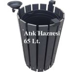 Safirkom Kompozit Yuvarlak Çöp Kovası Sç12 G Antrasit (65 Lt.) - Gri