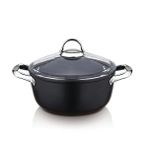 Saflon 3628 Titanium 28 cm 7.50 Lt Derin Tencere - Siyah