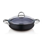 Saflon 8622 Titanium 22CM 2.70LT Basık Tencere - 22 cm - Siyah