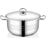 Saflon Bestinox 34x21 cm Flanşlı Kulp Çelik Kapaklı Çelik Derin Tencere-19 Litre - 34X20 CM - Gümüş
