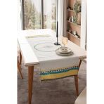 Safran Luxe, Duck Keten Runner, Premium Seri Kaymaz Runner 45X140