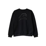 Sağ El Kalp Desenli Nakış Bisiklet Yaka Sweatshirt - Sevgililer Günü Çift Tişörtleri