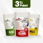 Saga Fresh Dondurularak Kurutulmuş Meyve 3'lü Set 3 (Kırmızı Elma 25G, Muz 30G, Kivi 20G) - 1 Adet