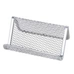 SagaSave 1 Adet Metal Mesh Kartvizitlik, Masaüstü Kartvizit Standı Ekran Adı Kart Toplama Organizatörü Masa Ofis için (Gümüş)