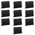 SagaSave 10 Adet Akrilik Mini Kara Tahta Tabelaları, 100 mm x 75 mm L Şekilli Silinebilir Küçük Kara Tahta Mesaj Büfe için Masa Üstü Pano, Düğün, Parti (Siyah)