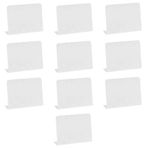 SagaSave 10 Adet Akrilik Mini Kara Tahta Tabelaları, 100 mm x 75 mm L Şekilli Silinebilir Küçük Kara Tahta Mesaj Masa Üstü Pano, Büfe Düğün, Parti için (Beyaz)
