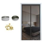 SagaSave 100 x 220 cm Manyetik Sineklik - Delmeye Gerek Yok, Balkon, Sürgülü Kapılar, Cam Garajlar, Oturma Odaları İçin Otomatik Kapanma