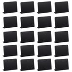 SagaSave 20 Adet Akrilik Mini Kara Tahta Tabelaları, 100 mm x 75 mm L Şekilli Silinebilir Küçük Kara Tahta Mesaj Büfe için Masa Üstü Pano, Düğün, Parti (Siyah)