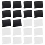 SagaSave 20 Adet Akrilik Mini Kara Tahta Tabelaları, 100 mm x 75 mm L Şekilli Silinebilir Küçük Kara Tahta Mesaj Masa Üstü Pano, Büfe, Düğün, Parti için (Siyah+Beyaz)