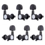 SagaSave 6 ADET Gitar Mühürlü Tuning Pegs, Gitar Tuner Dize Mühürlü Tuning Anahtar Pegs, Elektro Gitar Mühürlü Tuner Tuning Tuşları Pegs, Makine Kafaları Seti Fender Stratocaster Telecaster için (Siyah/Alaşım)