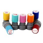 SagaSave 7 Adet/Set Öğretmen Pulları, Ön Mürekkep Ödül Damgası Desen Çocuklar için Çeşitli Damgalar Eğitim Öğretmenleri İnceleme Okul Ödülleri (Tür E)