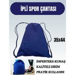Sağdıç Saraciye Ipli Spor Çantası Su Geçirmez Polyester Orta Boy Düz Desenli Kamp Seyahat Fitness Koşu Bisiklet - Lacivert