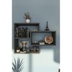 Sage Antrasit 3lü Modern Duvar Rafı