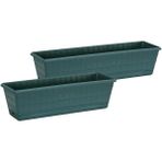 Sağlam Plastik Balkon Saksı 2'li Set 50 cm - 60 cm Yeşil