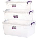 Sağlam Plastik Hobi Box Yatay Saklama Kabı 3'lü Set 5,5-10-15 Lt