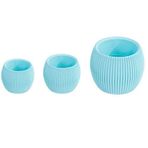 Sağlam Plastik Kaktüs Saksı 3lü Set Turkuaz