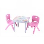 Saglam Plastik Mandella Rubi Turkce Desenli Cocuk Masasi 2 Adet Nova Orta Cocuk Koltuk Pembe