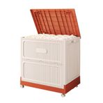 Sağlam plastik saklama kabı, kapaklı, katlanabilir saklama kutusu, ev ofisi ve yurt için, tekerlekli kıyafet ve battaniyeler için saklama kabı (76 x 50 x 71 cm/