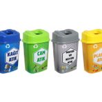 Sağlam Plastik Sıfır Atık Kutusu - Geri Dönüşüm Kutusu 4'lü Set 60 Lt