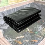 Sağlam siyah polietilen plastik folyo, gölet folyosu, su geçirmez, neme dayanıklı membran, balık havuzları için, esnek, 5 x 8 m, sağlam konstrüksiyon, 7 x 10 m büyüklüğünde Tei için ideal