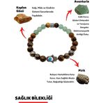 Sağlık & Şifa Doğal Taş Tılsım Bilekliği Pirit Aventurin Kaplangözü Kadın Erkek Doğaltaş Bileklik