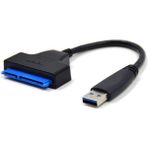 Sagrado 2,5 Inç Ssd/hdd Sürücüler Için Adaptör Kablosu (Sata-Usb 3.0 Dönüştürücü Kablosu) (Yurt Dışından) - Siyah - Siyah - 30 cm