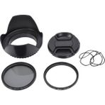 Sagrado Canon Eos 700D 100D 600D 1200D Lens Hood Kapağı Için Cpl Uv Filtre Kiti 58MM (Yurt Dışından) - Siyah