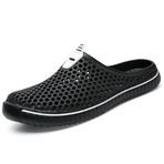 SAGUARO Clogs Siyah Beyaz Renk Fileli Delikli Unisex Terlik