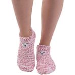 Sahab 48950 Kadın Ayıcık Desenli Peluş Patik - Standart - Pembe