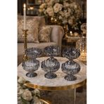 sahane & bazaar 6’lı Füme & Bal Renk Ayaklı Dondurmalık -Çerezlik- Sunumluk- Tatlı kasesi -Magnolia -Kase-Reçellik