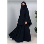 Şahane Çarşaf 2 Parçalı Kadın Yazlık Hijab Sultanbaş Sandy Kollu