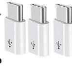 SAHEL Mikro USB - USB C Adaptörü, USB Tip C Adaptörü, Dirençli Konektör, Samsung Galaxy S10 S9 S8 Plus Note 9 8, MacBook, LG V30 G5 G6, Moto Z2 Play için Hızlı Şarj (Beyaz)