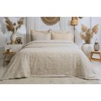 Şaheser Home Collection Aline Jakarlı Müslin Nevresim Takımı Çift Kişilik 6 Parça | Ipliği Boyalı %100 Pamuk - Krem - 200 x 220 cm