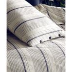 Şaheser Home Collection Avva Iplik Boyalı Nevresim Takımı, Fitted Sheet Detaylı, %100 Pamuk Çizgili Dokuma Nevresim Seti - Lacivert - 200 x 220 cm