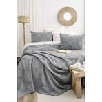 Şaheser Home Collection Italo Jakarlı Yatak Örtüsü Seti, Klasik Dokulu, %100 Pamuk Jakarlı Kumaş, 3 Parça Yatak odası takımı - Antrasit - 240 x 260 cm