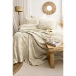Şaheser Home Collection Italo Jakarlı Yatak Örtüsü Seti, Klasik Dokulu, %100 Pamuk Jakarlı Kumaş, 3 Parça Yatak odası takımı - Bej - 240 x 260 cm